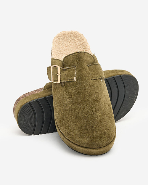 Royalfashion Жіночі капці з овчиною та пряжкою Kajis