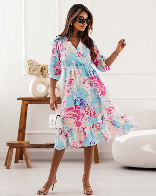 Жіноча сукня міді Royalfashion з оригінальним візерунком