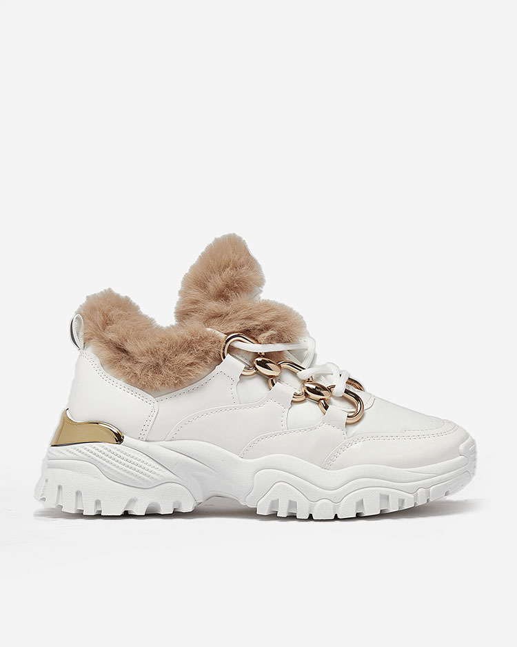 Royalfashion White Carucca zateplené dámské tenisky