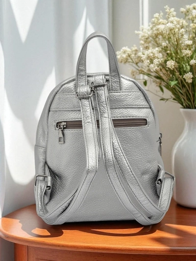 Жіночий рюкзак Selene Silver з екошкіри Królewska Moda, 25x25 см
