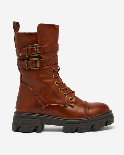 Royalfashion Dámské boty z ekokůže Faserti v hnědé barvě