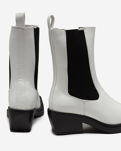 Bílé dámské vysoké slip on boty Darran - Obuv
