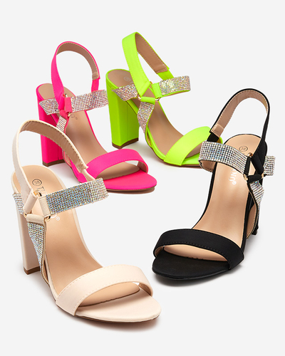 Dámské sandály na sloupku v černé barvě Xiobi- Footwear