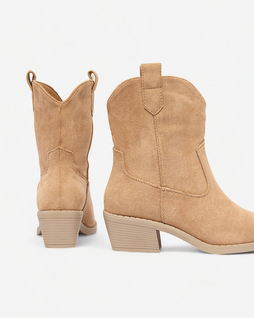 Royalfashion Світло-коричневі жіночі утеплені ковбойські чоботи Bronco