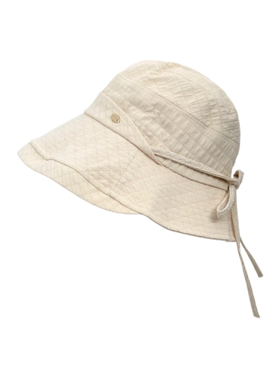 Krémový dámský klobouk Aurelia – letní bucket hat z polyesteru