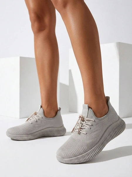 Aurelia Beige Royalfashion – Béžové dámské tenisky tkanina šněrovací