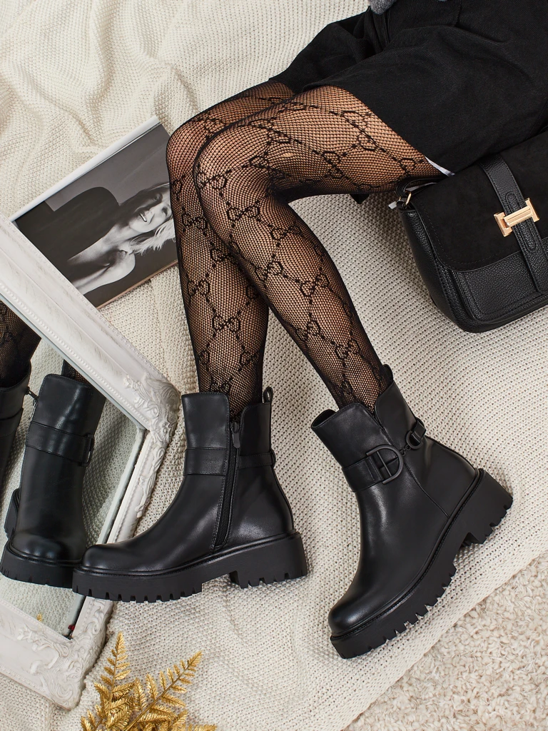 Eko skórzane botki damskie Marques