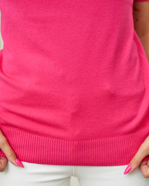 Жіноча водолазка Royalfashion Фуксія з коротким рукавом