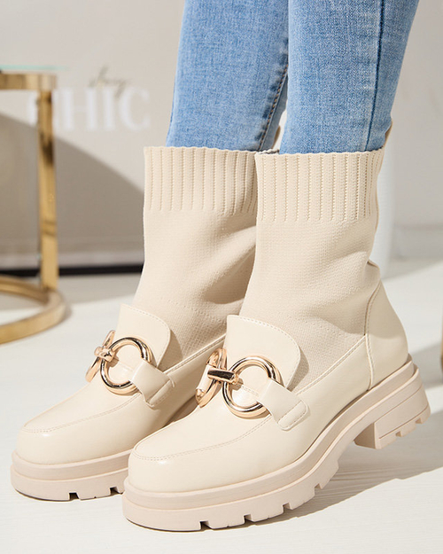 Кремові жіночі чоботи з декором Cexi - Взуття