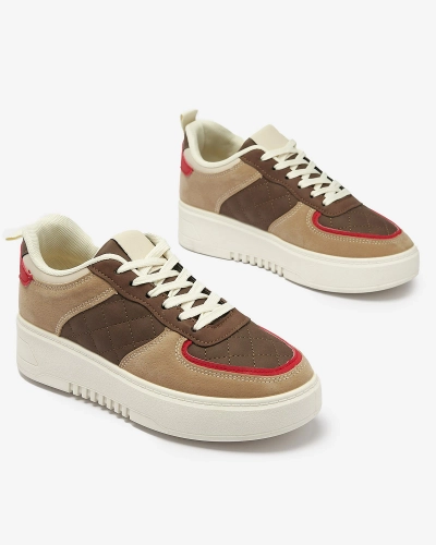 Hnědá prošívaná dámská sportovní obuv Xitery - Obuv