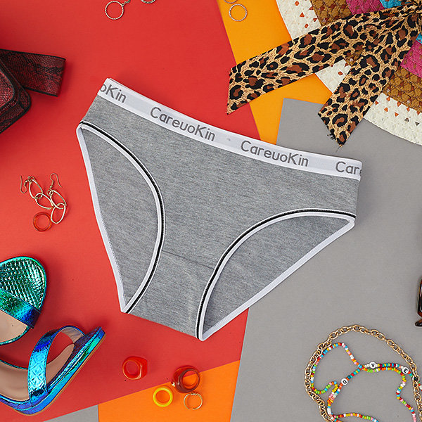 Šedé bavlněné dámské kalhotky - Spodní prádlo