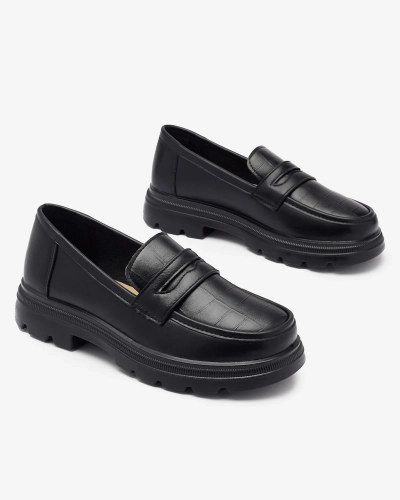 Жіночі мокасини з екошкіри чорного кольору Raffiv- Footwear