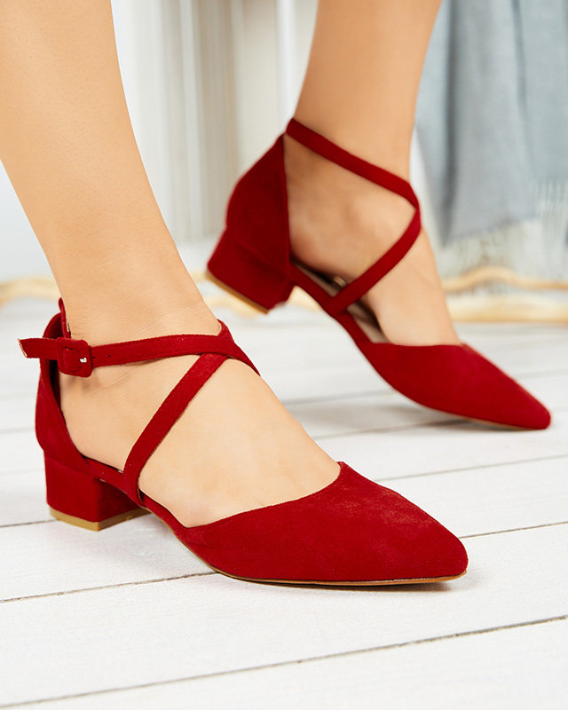 Dámské lodičky na plochých podpatcích v červené barvě Wohasi-Shoes
