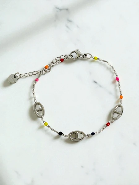 Náramek Callisto Aurea s korálky pozlacený