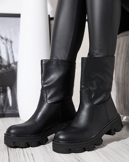 Чорні жіночі чоботи з утепленням Mekira