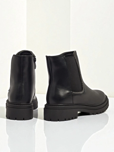 Kotníkové boty z ekologické kůže se zirkony Novira