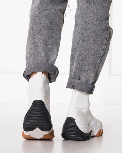 Bílé dámské vysoké tenisky Tenera na platformě - obuv