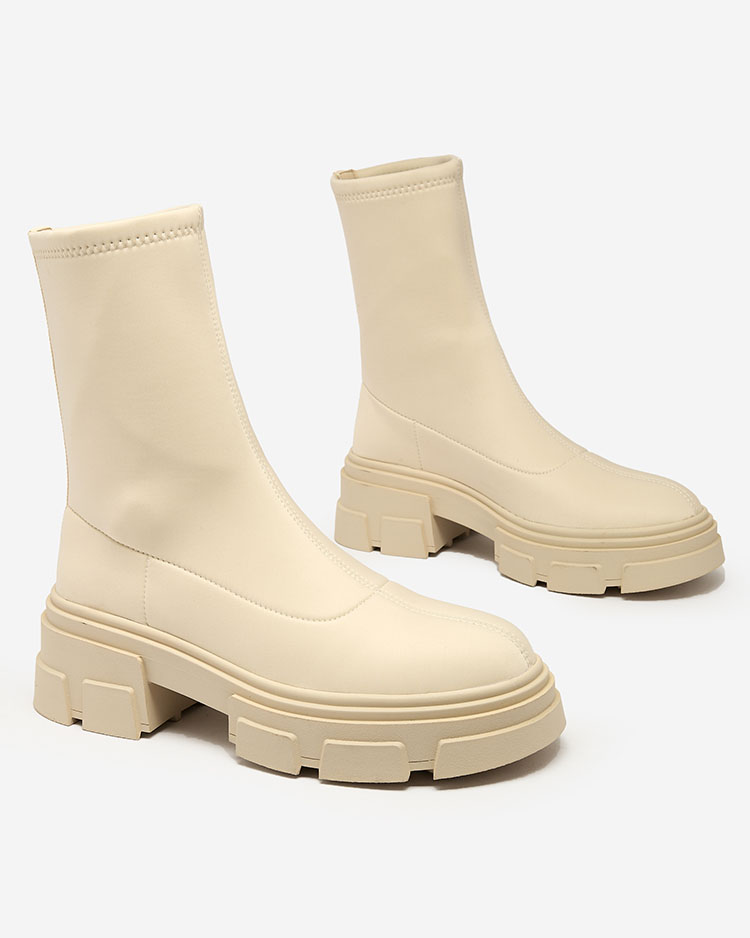 Royalfashion Dámské boty z ekokůže v béžové barvě Classy Girl