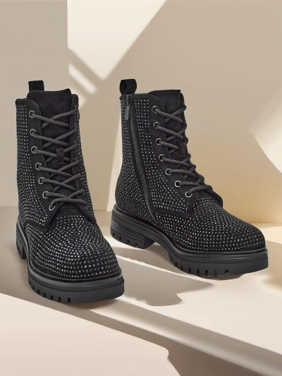 Dámské šněrovací boty Royalfashion s ozdobnými kameny Russos