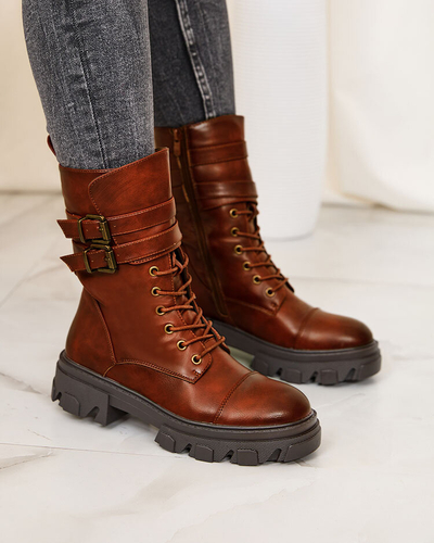 Royalfashion Dámské boty z ekokůže Faserti v hnědé barvě