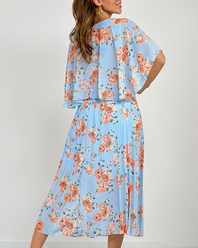 Royalfashion Dámské plisované květinové midi šaty