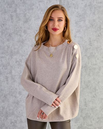 Royalfashion Тонкий жіночий светр з декором на плечах