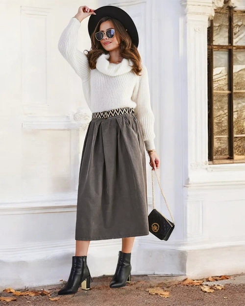 Жіноча міді-спідниця Royalfashion у стилі кордурова