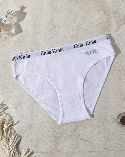 Dámské bílé bavlněné kalhotky se sportovní gumou - Spodní prádlo