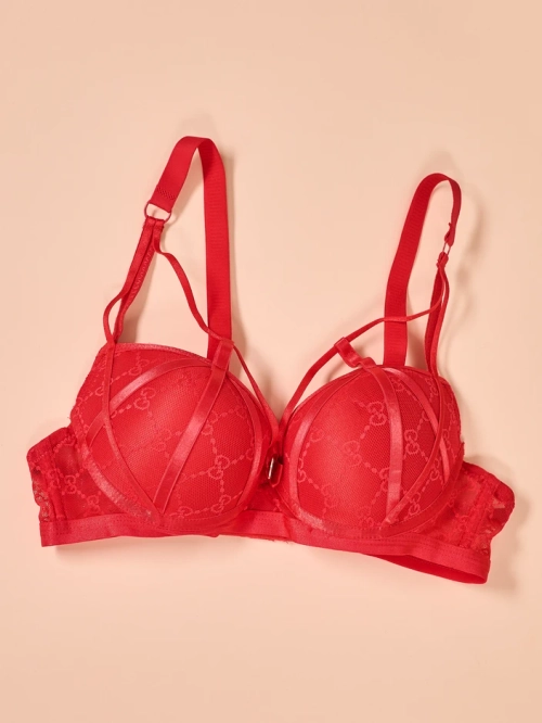 Royalfashion Жіночий бюстгальтер, прикрашений мереживом і бретелями