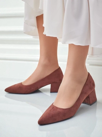 Aurelia Classico – Hnědé dámské semišové lodičky na sloupku 4,5 cm