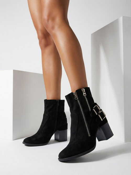 Чоботи Royalfashion жіночі чорні з декором Feirrgo