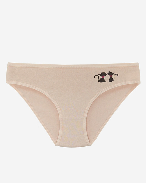 Бежеві бавовняні жіночі трусики - Білизна