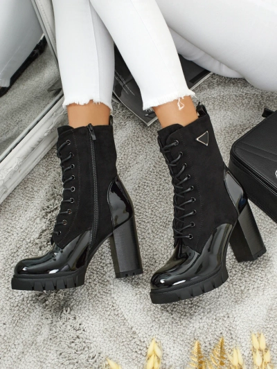 Dámské kotníkové boty eko semišové na sloupku Event Bramble