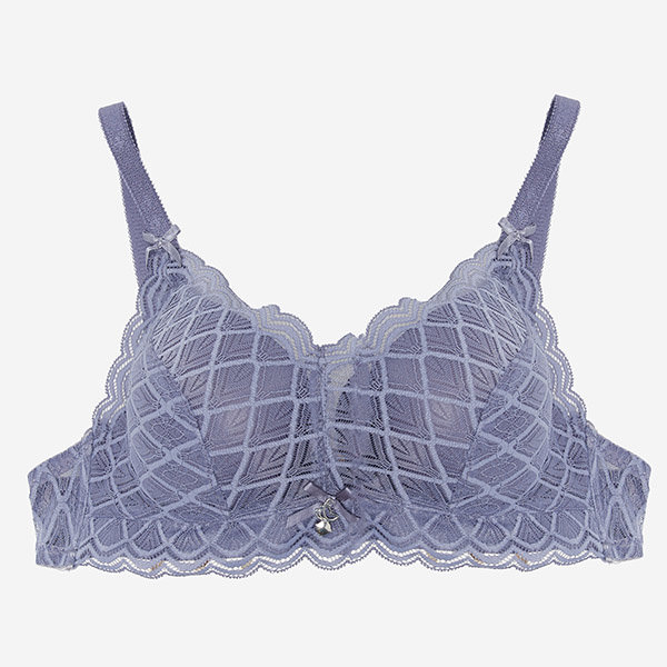 Royalfashion Fialová dámská vyztužená podprsenka s krajkou