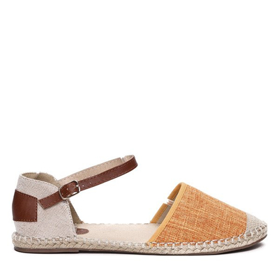 Oranžovo-béžová espadrilles- Obuv 1