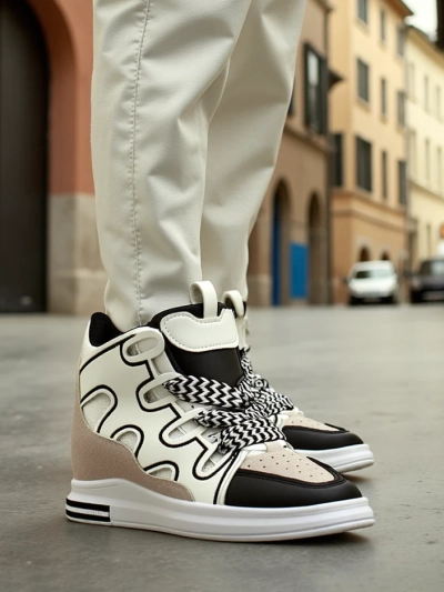 Royalfashion Vysoké sportovní boty pro ženy s skrytým klínem Oblaffi