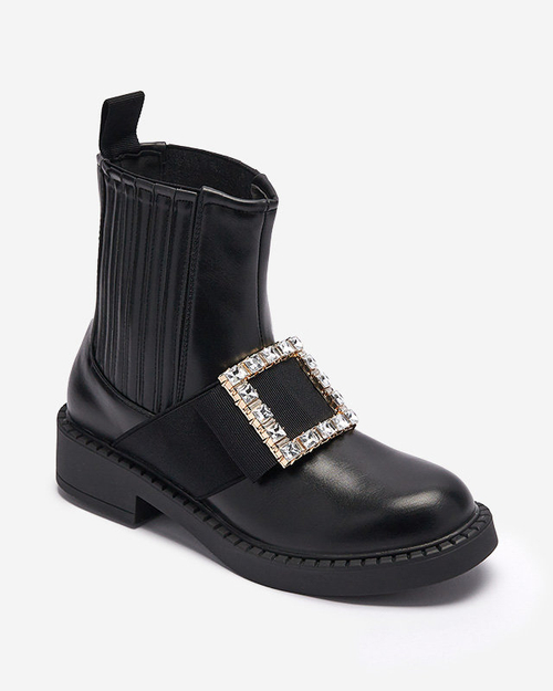 Чорні жіночі ботильйони з орнаментом Zenata - Взуття