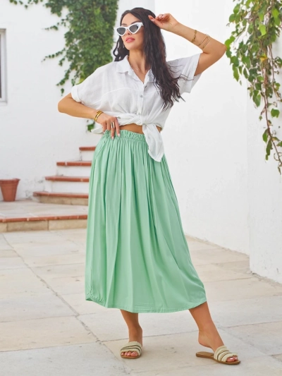 Royalfashion Жіноча літня спідниця міні, легка і повітряна з двома кишенями