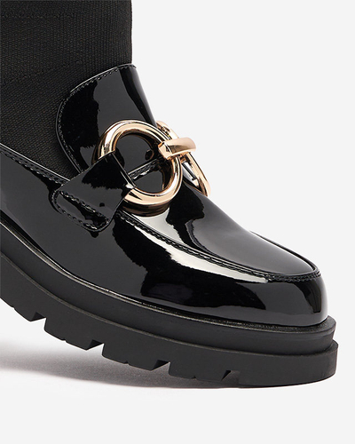 Černé dámské kozačky s ponožkou Accioi- Obuv