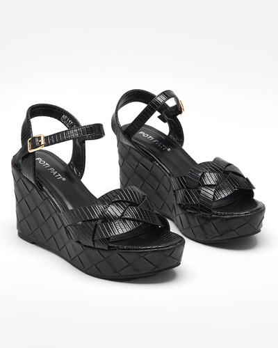 Чорні жіночі босоніжки з екошкіри Flossy - Shoes