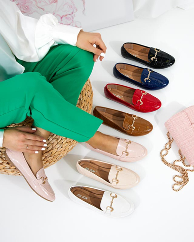 Dámské červené lakované mokasíny s ražením Cerilla - Boty