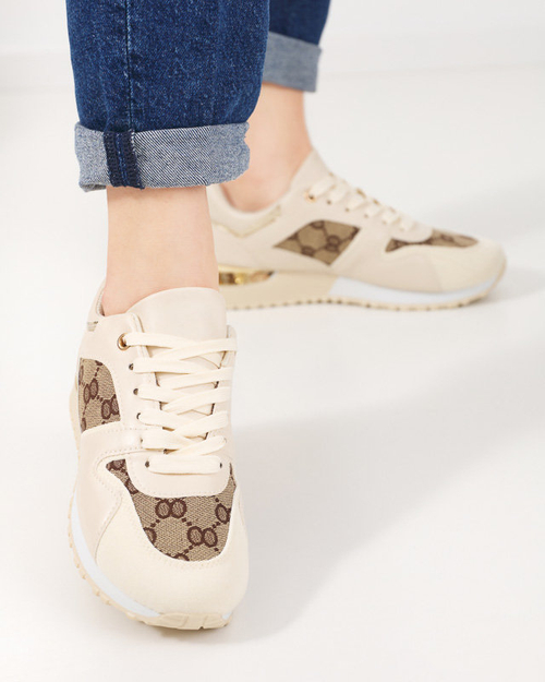 OUTLET Бежеве жіноче спортивне взуття з принтом Engla - Взуття