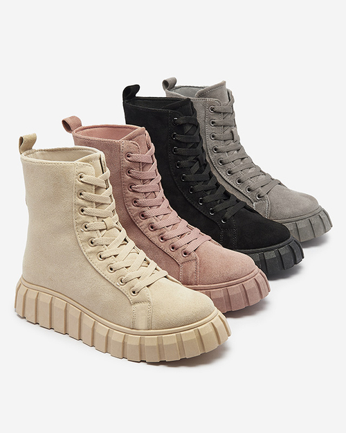 Чорні жіночі черевики з екозамші Alolu- Footwear