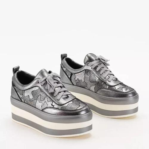 OUTLET Сірі жіночі туфлі на платформі Exira - Взуття