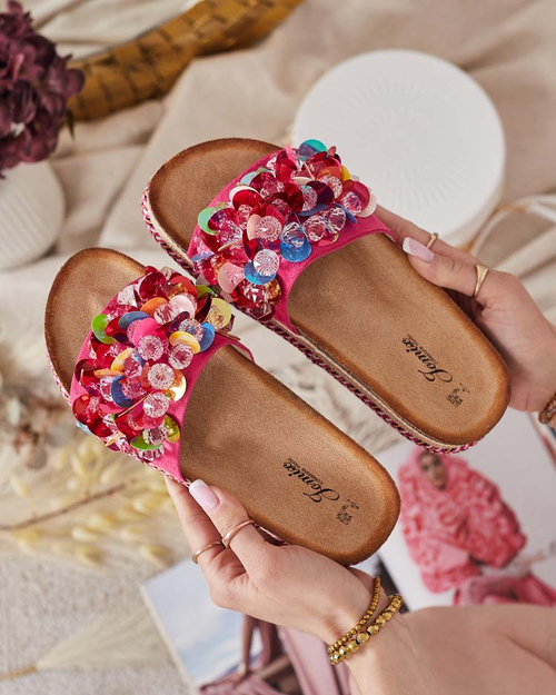 Жіночі шльопанці Loassa зі стразами Royalfashion