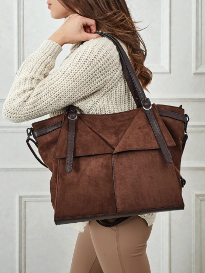 Dámská shopper kabelka eko semišová Daville