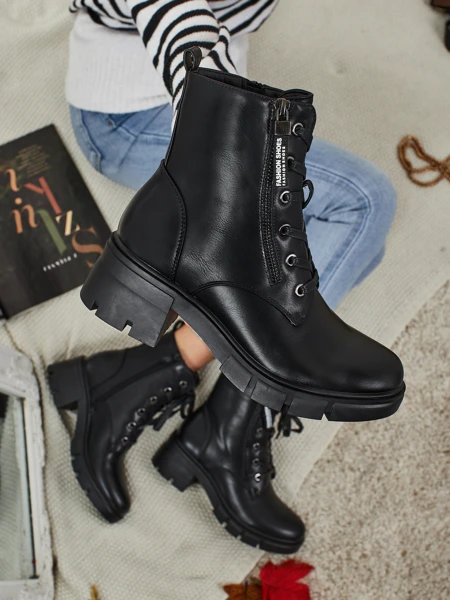 Eko kožené šněrovací dámské kotníkové boty Nomelira