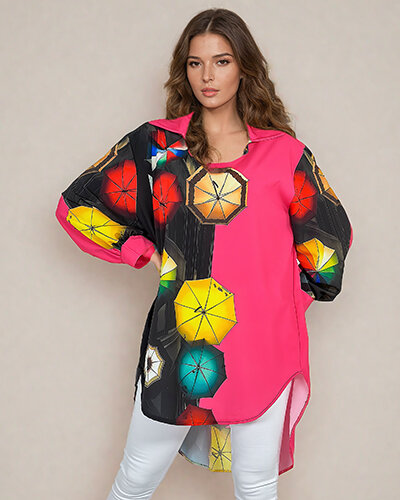 Royalfashion Vzorovaná dámská tunika s potiskem