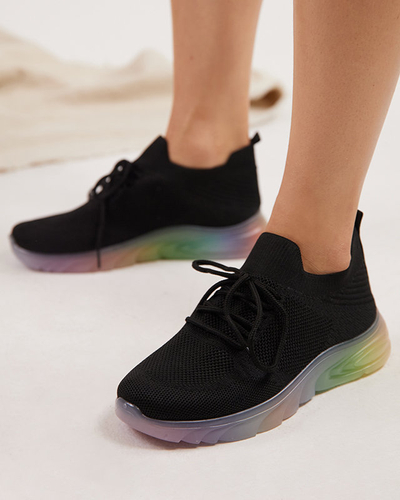 Černé dámské sportovní boty s barevnou podrážkou Afin- Obuv