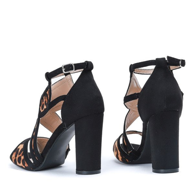 Чорні босоніжки на леопардовій пості Raffaele - Взуття 1